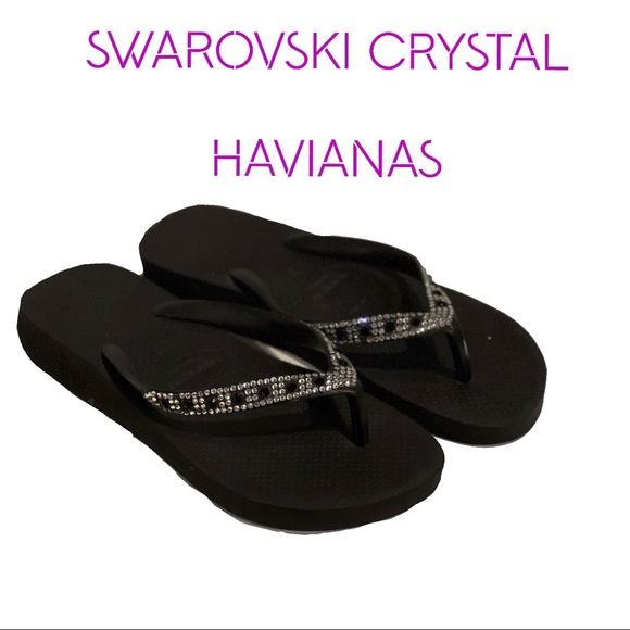 SOLD! Swarovski Crystal Havianas, Size 7/8 - Lightly used - No missing crystals! - Picture 1 of 5